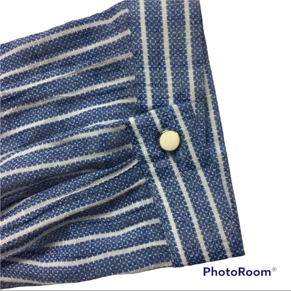 LEE STRIPED, RUFFLED BLOUSE - Picture 7 of 14